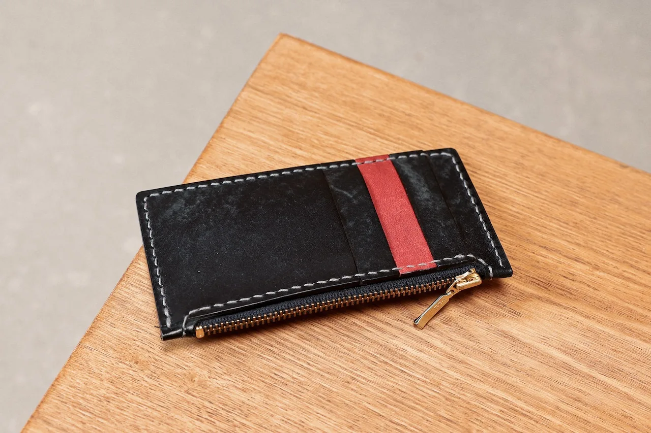 Zip Up coins card holder - Nero - finished-item
