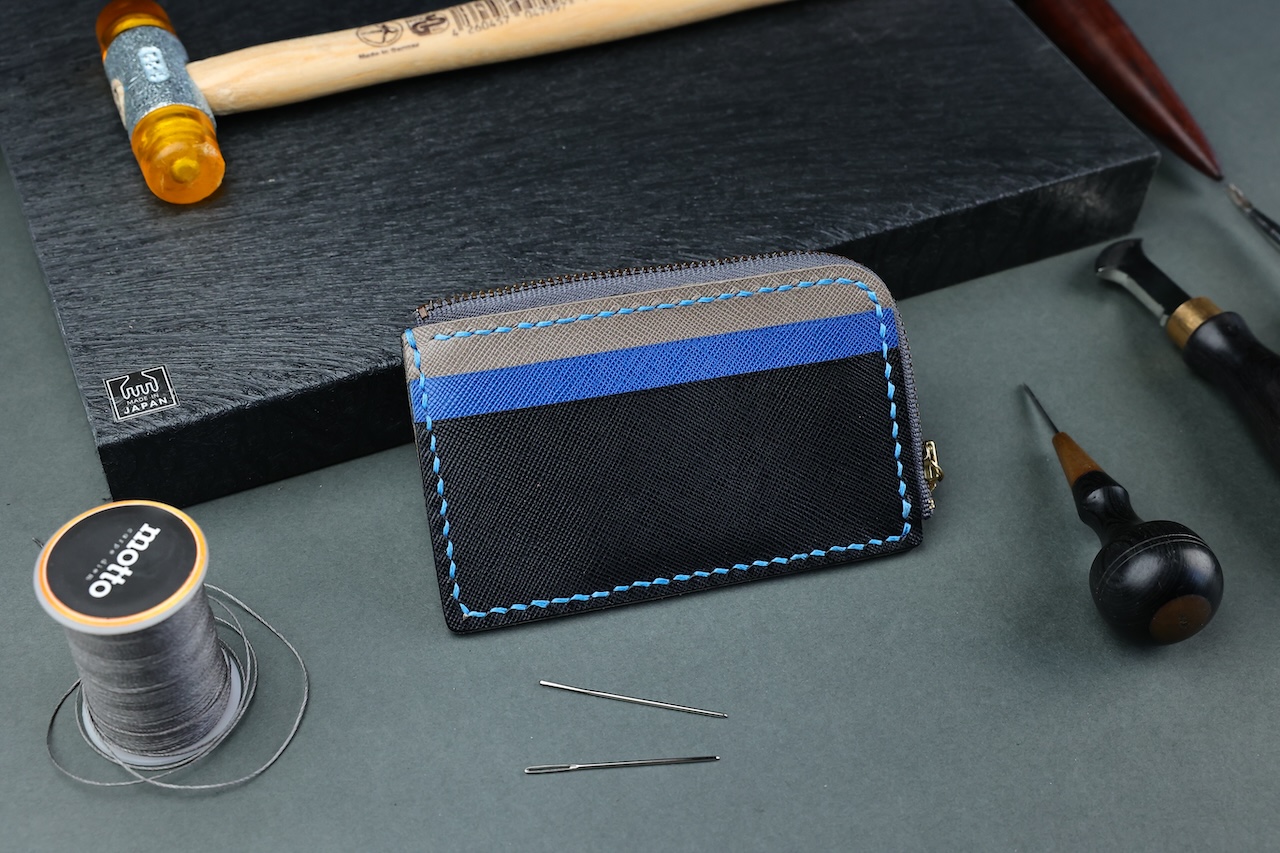 L-shaped Zipper Coins & Card Holder - workshop