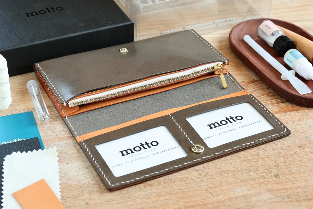 Leather Long Wallet (with large volume) - toolkit