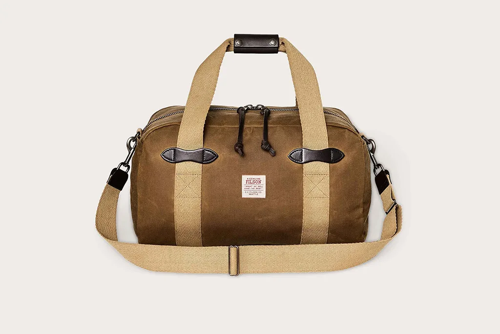 Filson - Small Tin Cloth Duffle Bag 鍍蠟布袋 - Tan（包 免費刻字迷彩行李牌）