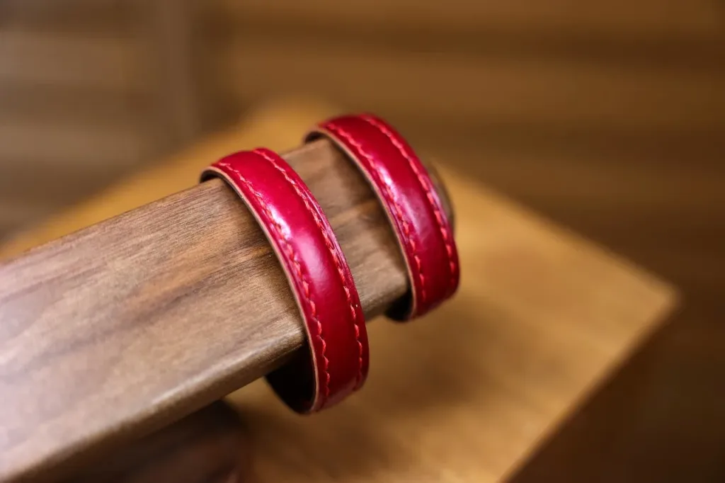 [Japan Shinki Shell Cordovan] Touch Leather bracelet (2 piece) - finished-item