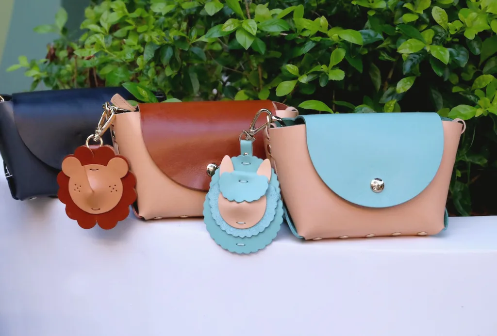 Animal zoo leather charm & bag set