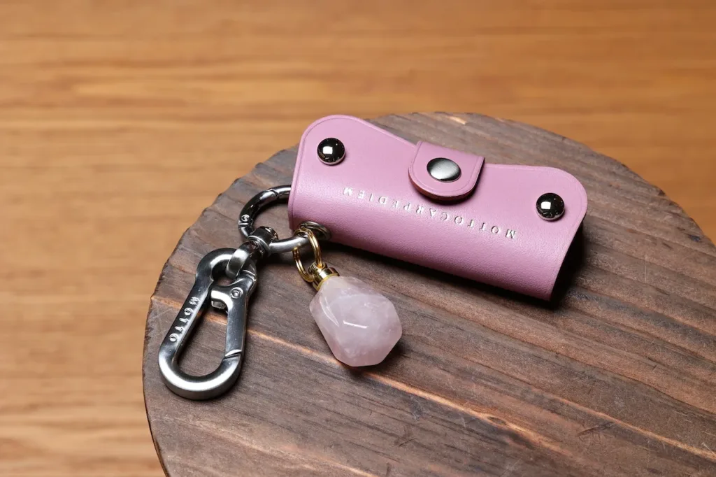 開運晶石 x Cocoon 鎖匙套 套裝 - 粉晶 Rose Quartz + V013 Lilac