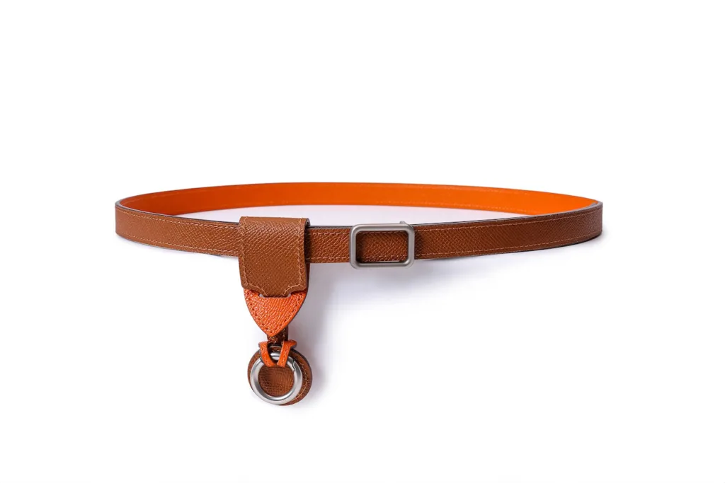 EDGE - Line 18mm Reversible Belt with Knot Belt Lanyard - Caramel Tan (Vibrant Tangerine)