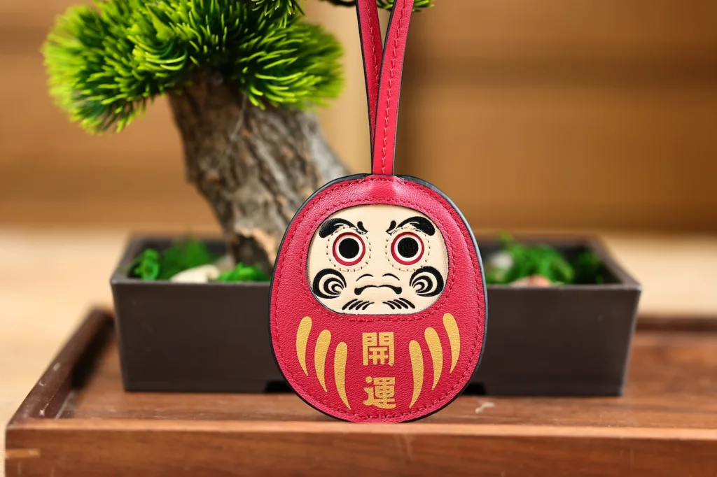 Daruma Leather Lucky Charm - Red: Good Fortune